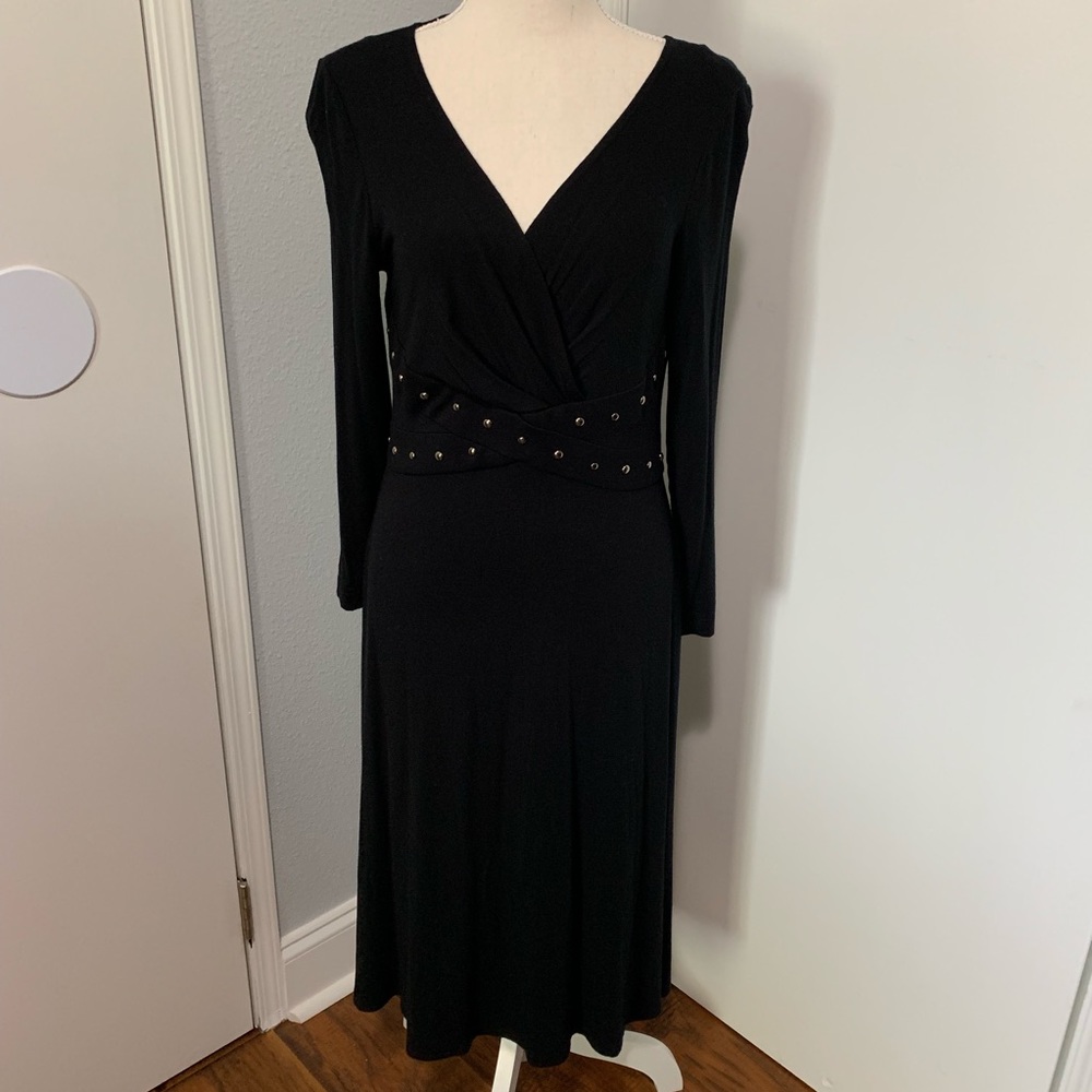 Jessica Howard Black Dress with Silver Accents